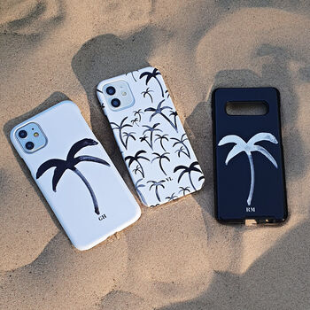 Black And White Palm Tree Personalised Phone Case, 4 of 5