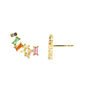 Colour Pop Multi Colour Mixed Cut Cz Stud Earrings, thumbnail 3 of 5