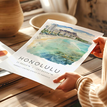 Hawaii Travel Poster For Honolulu Wall Art, 4 of 7