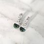 The Orb Emerald May Birthstone Earrings| Silver, thumbnail 2 of 5