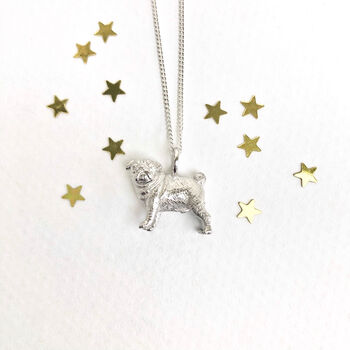Sterling Silver Pug Necklace, 9 of 10