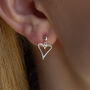 Sterling Silver Open Heart Earrings, thumbnail 3 of 7