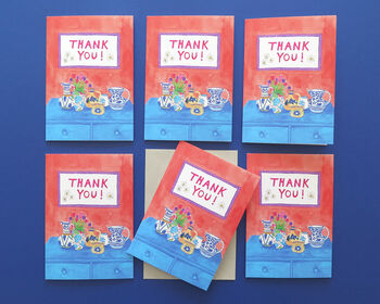Pack Of Six Thank You Cards, 2 of 3