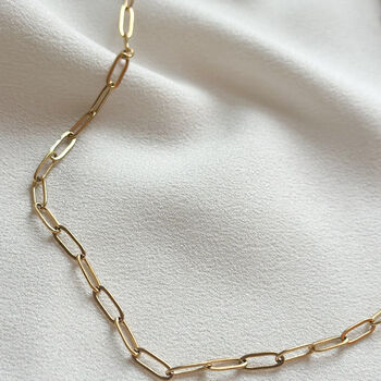 Paperlink Chain 18k Gold Plated Necklace, 3 of 4
