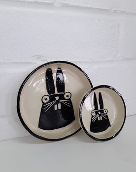 Illustrated Ceramic Rabbit Dish, 2 of 5