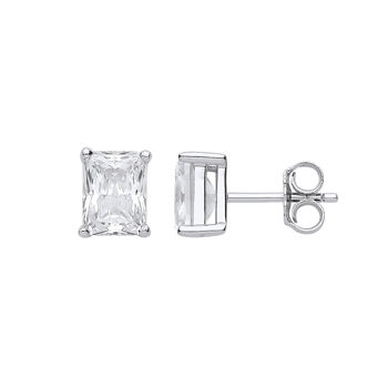 Azure Horizon Sterling Silver Rectangular Stud Earrings, 2 of 3