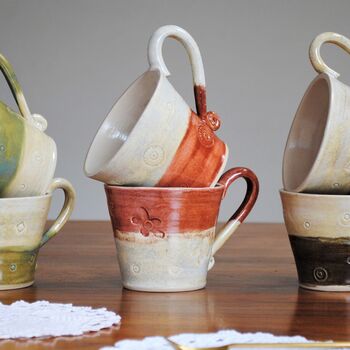 Handmade Cream And Terracotta Mug, 3 of 7