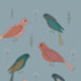 Blue Birds And Floral Print, thumbnail 2 of 2