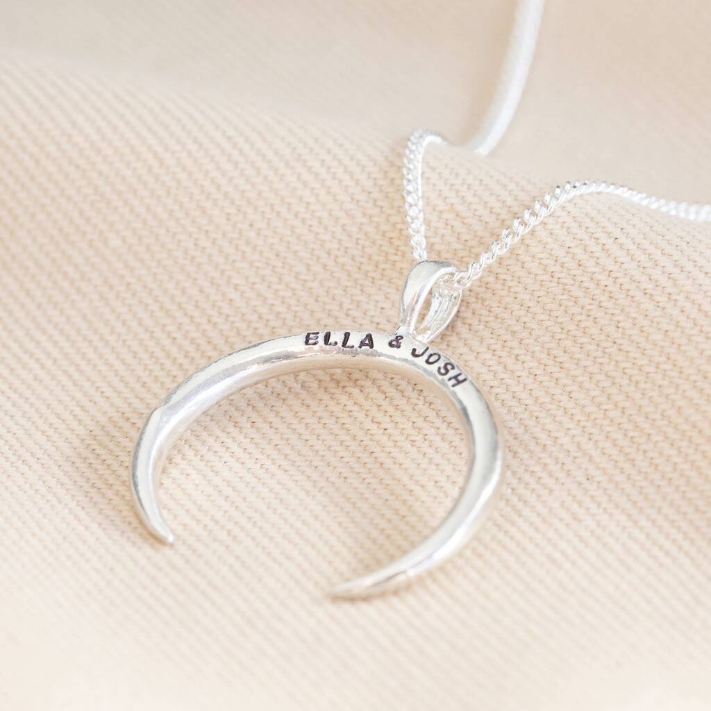 Personalised Sterling Silver Horn Necklace By Lisa Angel