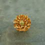 Marigold Orange Flower Brooch, Gold Tone, thumbnail 1 of 2