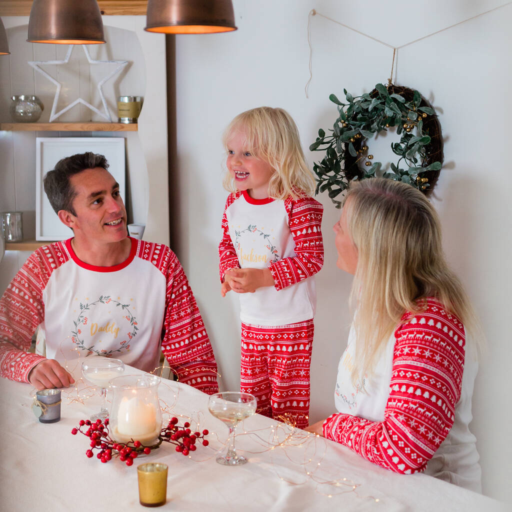 Personalised Nordic Matching Family Christmas Pyjamas, 1 of 12