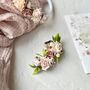 Dusty Rose And Blush Pink Floral Hair Clip, thumbnail 1 of 9