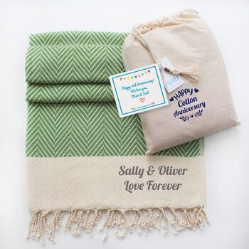 Nordic Herringbone Cotton Throw Blanket, 10 of 11