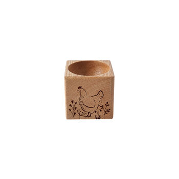 Bramble Farm 'Chicken' Oak Egg Cup In Gift Box | Breakfast | Homeware | Kitchenware, 2 of 2