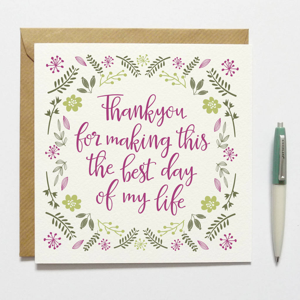 thank you bride/groom wedding day card by the joy of memories ...