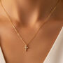 Gold Or Silver Women’s Dainty Pavé Cross Necklace, Christmas Jewellery Gift For Her, thumbnail 2 of 7