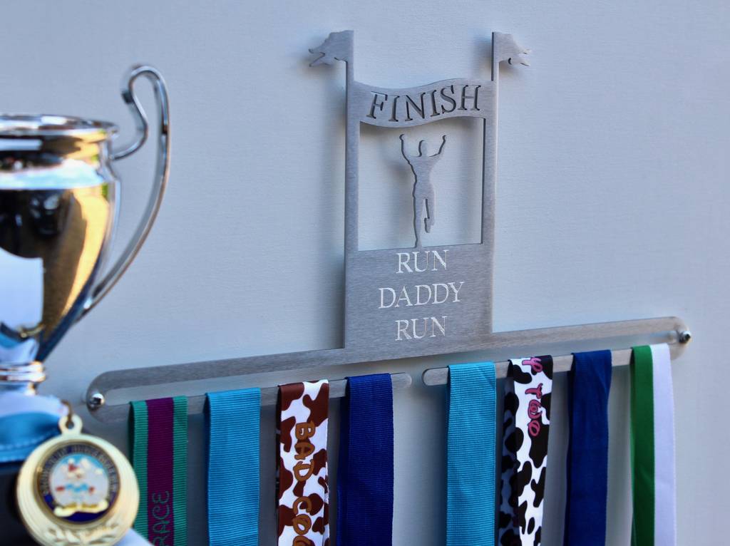 Personalised Male Finisher Medal Display Hanger, 1 of 4