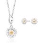 Sterling Silver Daisy Jewellery Set With Stud Earrings, thumbnail 3 of 7