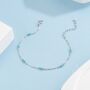 Sterling Silver 2mm Turquoise Beaded Satellite Chain Bracelet, thumbnail 3 of 12