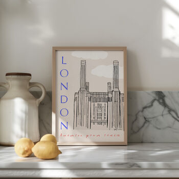 Battersea Power Station Art Print – South West London Minimalist Architecture Poster, 4 of 5