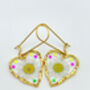 Heart Earrings With Daisies In Gold Or Silver, thumbnail 5 of 11