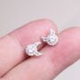 Reindeer Christmas Cz Sparkly Stud Earrings, thumbnail 1 of 6