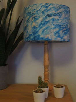 Blue Marble Wave Effect Lampshade, 6 of 6