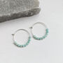 Sterling Silver And Amazonite Gemstone Hoop Earrings, thumbnail 1 of 6