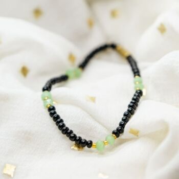 Black Green Beads Evil Eye Indian Nazaria Bracelet, 6 of 8