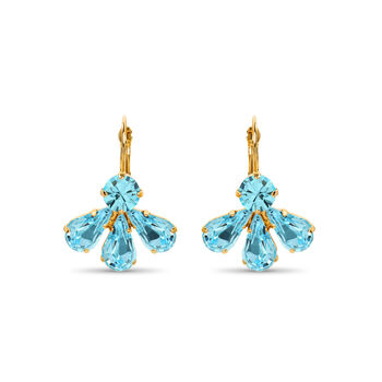 Aquamarine Blue Statement Crystal Earrings, 3 of 4