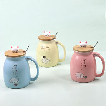 Cat Mugs Ceramic Tea Coffee In Assorted Colours G Decor, 7 of 10