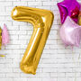 Gold Any Age Foil Number Birthday Balloon, thumbnail 3 of 5