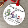Personalised Snowman Family Christmas Bauble – Custom Acrylic Ornament With Family Name, Individual Names, Pets And Year – Festive Tree Decoration, thumbnail 1 of 2