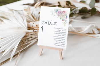 Wedding Seating Plan Cards Pink, Blue And White Florals, 6 of 6