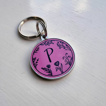 Stencil Wildflowers Personalised Pet ID Tag, 2 of 9