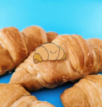 Croissant Kawaii Enamel Pin Badge, 6 of 6