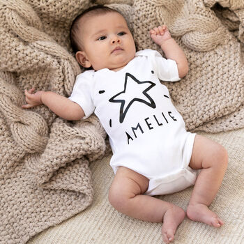 Personalised New Baby Star Babygrow, 3 of 6