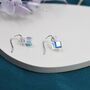 Aurora Borealis Cube Drop Hook Earrings, thumbnail 10 of 11