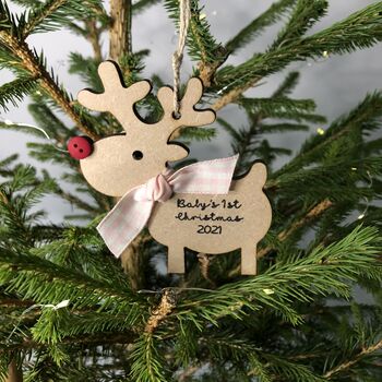 Personalised Baby's 1st Christmas 2023 Wooden Reindeer, 11 of 12