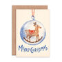 Reindeer Snow Globe Christmas Card, thumbnail 2 of 2