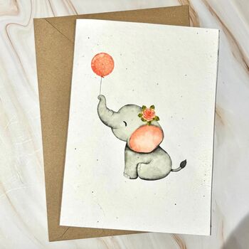 Plantable Wildflower Seed New Baby Card A5 Size, 2 of 8