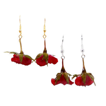Romantic Rose Pressed Flower Earrings, 4 of 12
