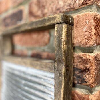 Vintage Wooden And Galvanised Metal Laundry Washboard, 4 of 5