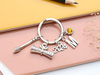 Personalised Art Student 2025 Graduation Keyring Art Graduate Keepsake, 2 of 10