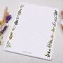 A5 Letter Writing Paper With Botanical Leaf Border, thumbnail 3 of 4