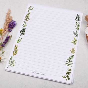 A5 Letter Writing Paper With Botanical Leaf Border, 3 of 4