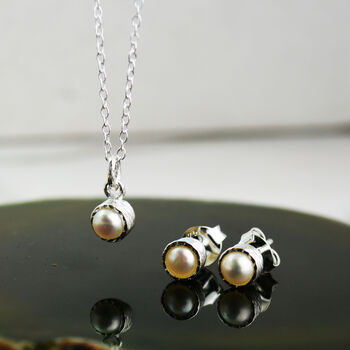 Freshwater Pearl Sterling Silver June Birthstone Stud Earrings, 4 of 5