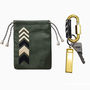 Carabiner Keyring And Personalised Leather Pouch, Green, thumbnail 2 of 6