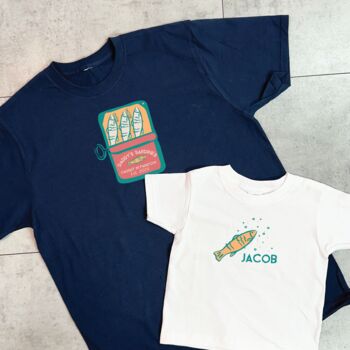Personalised Daddy And Me Sardine T Shirts, 2 of 3