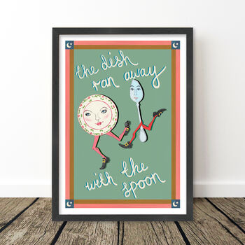 The Dish Ran Away With The Spoon Vintage Nursery Print, 11 of 12